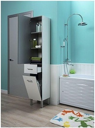 Aquanet Шкаф пенал Верона 35 L с б/к белый – фотография-4